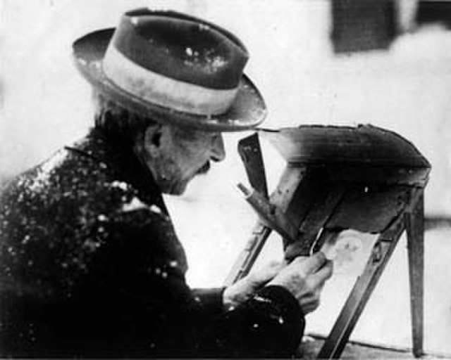 Bentley removing emulsion from a glass plate