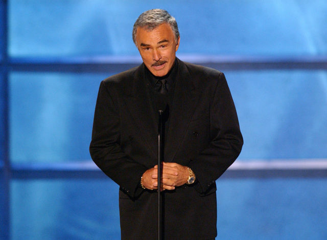 Burt Reynolds presenting an award