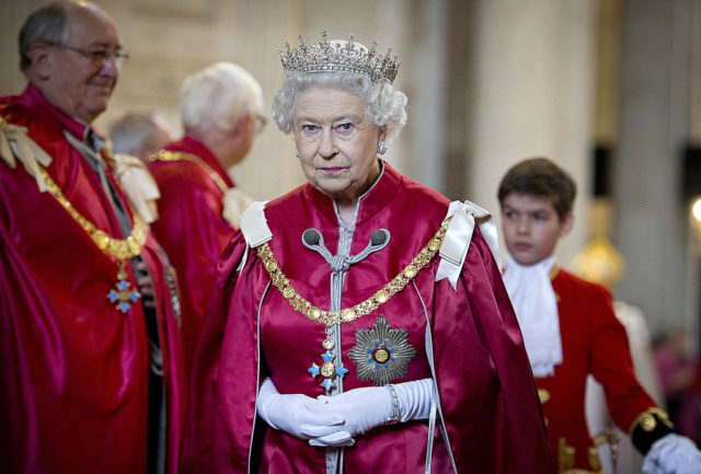 Queen Elizabeth attends a service