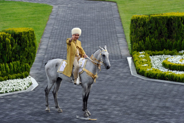 President Berdymukhamedov on a horse