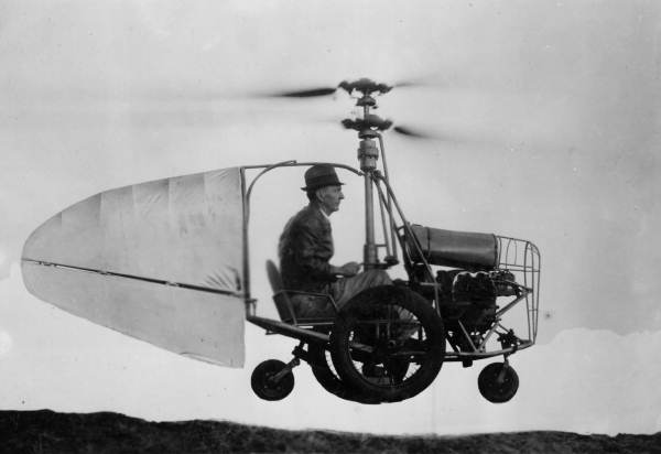 Jess Dixon sitting in his flying car