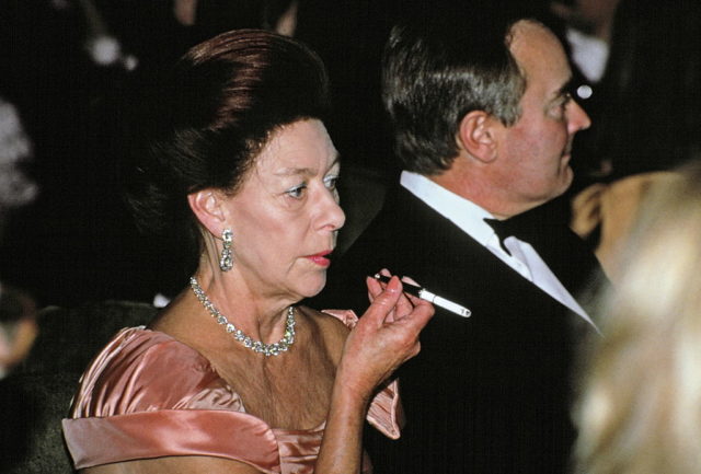 Princess Margaret smoking at a Gala 