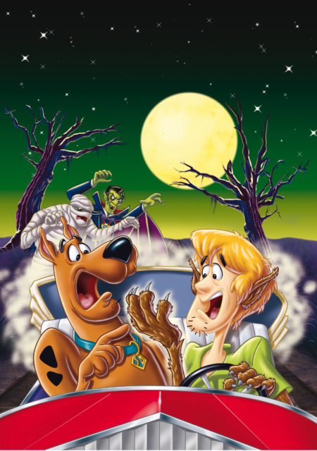 Scooby-Doo screaming as Shaggy turns into a werewolf