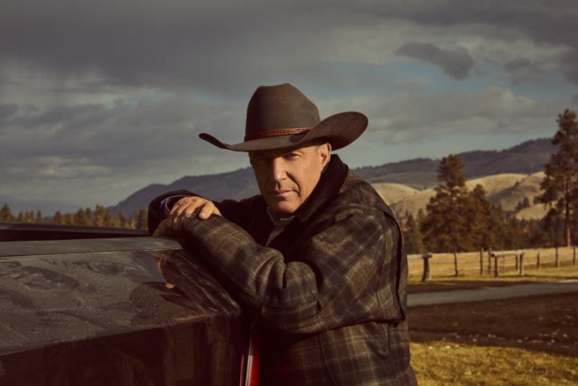 Kevin Costner in front of the park in 'Yellowstone"