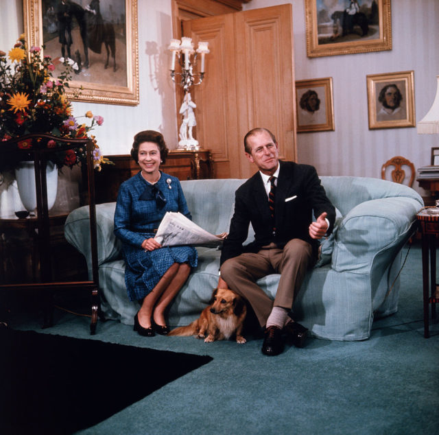 Queen Elizabeth and Prince Philip at home