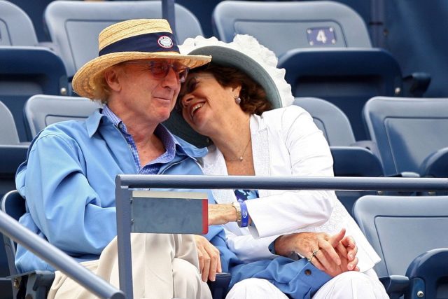Gene Wilder and Karen Boyer at a tennis match