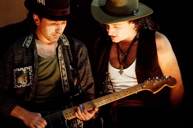 The Edge and Bono on stage