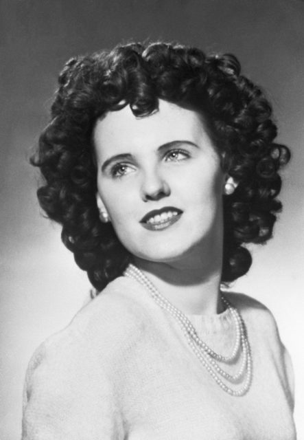 Head shot of Elizabeth Short, also known as The Black Dahlia