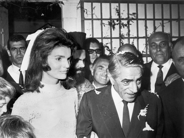 Jackie Kennedy and Aristotle Onassis on their wedding day 