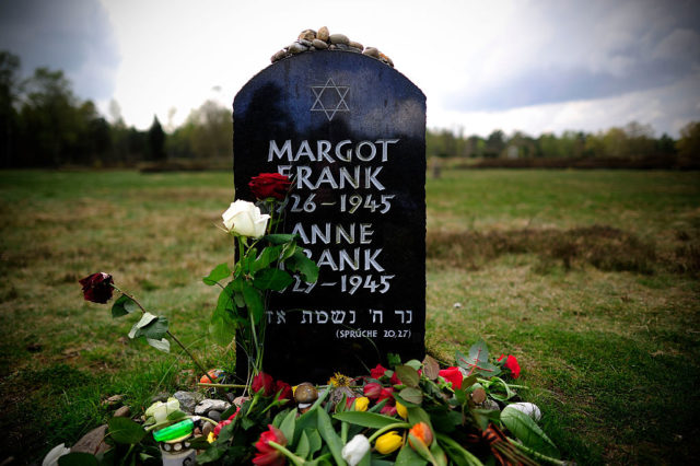 Gravestone for Margot and Anne Frank