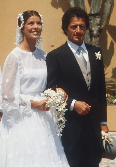 Princess Caroline and Philippe Junot on their wedding day