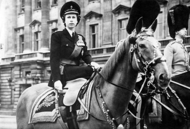 Princess Elizabeth II at the Trooping of the Colour 1946