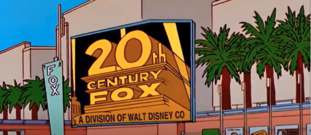 Simpsons episode showing Fox being bought by Disney 