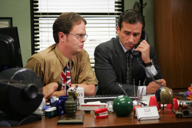 Rainn Wilson and Steve Carell in The Office 