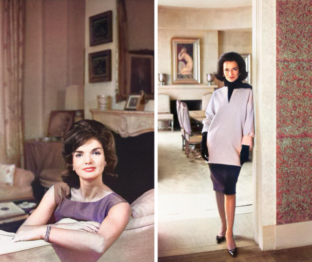 Left: Portrait of Jackie Kennedy. Right: Portrait of Lee Radziwill, Jackie Kennedy's sister.