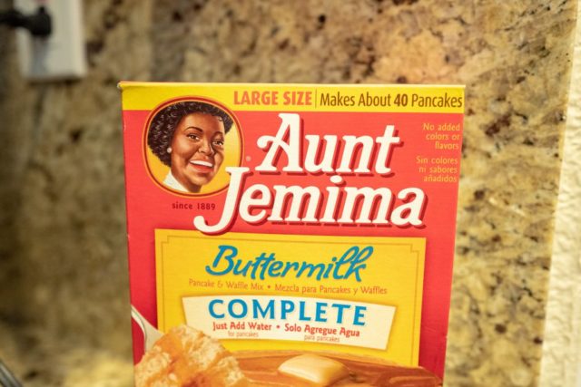 Aunt Jemima pancake packaging from 2020 