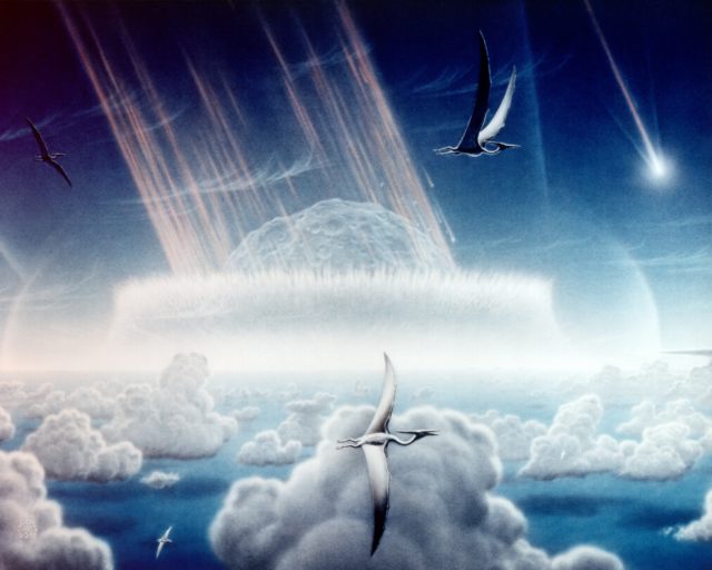 Artistic impression of the crater that killed the dinosaur 