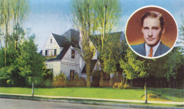 vintage postcard of Errol Flynn's home