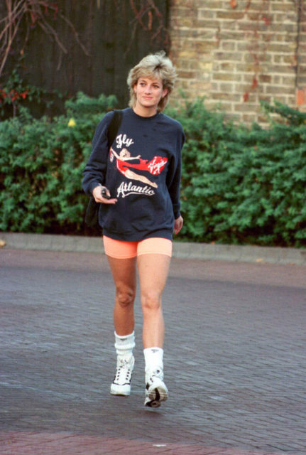 Princess Diana walking in fitness clothes