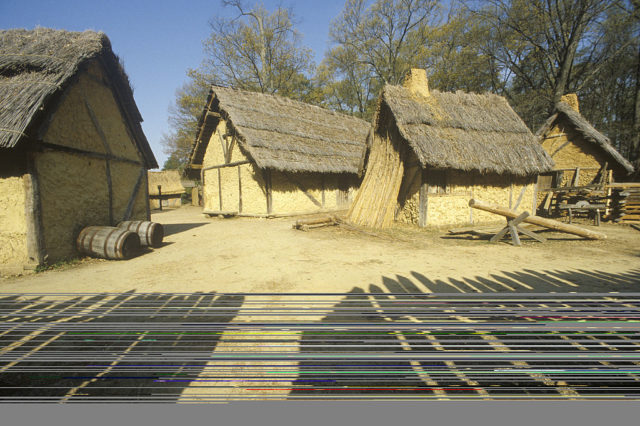 Reconstruction of the Jamestown settlement 