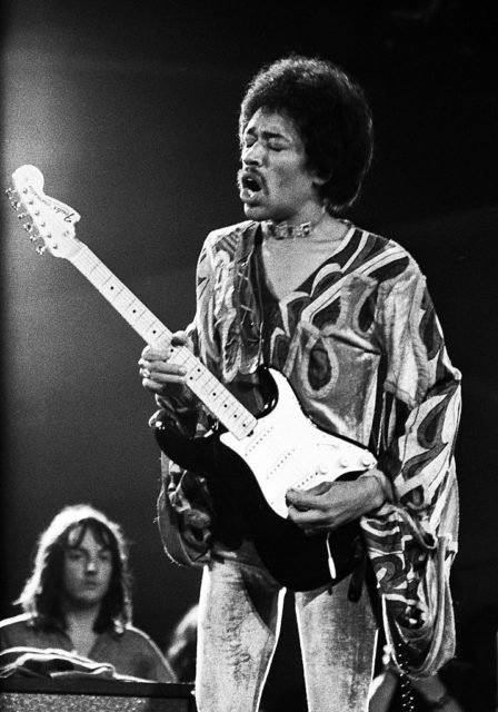 Jimi Hendrix playing the guitar 1970