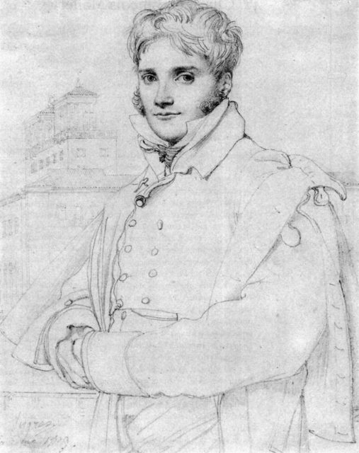portrait of artist Merry-Joseph Blondel by Jean Auguste Dominique Ingres 