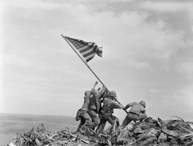 Raising the flag on Iwo Jima 