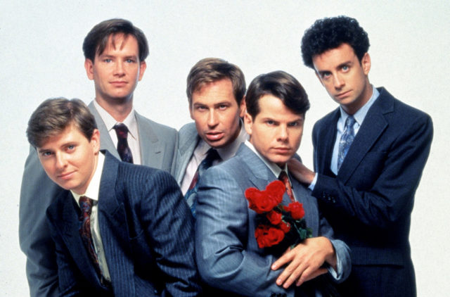 Members of The Kids in the Hall wearing suits