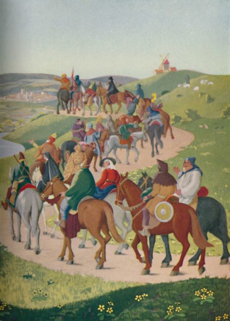 The Pilgrimmage towards Canterbury 