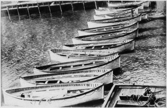Photo of lifeboats used in the sinking of the Titanic
