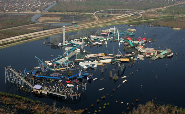 New Orleans, LA, Sept. 14, 2005 -- Six Flags Over Louisiana remains submerged two weeks after Hurricane Katrina caused levees to fail in New Orleans. Bob McMillan/FEMA Photo