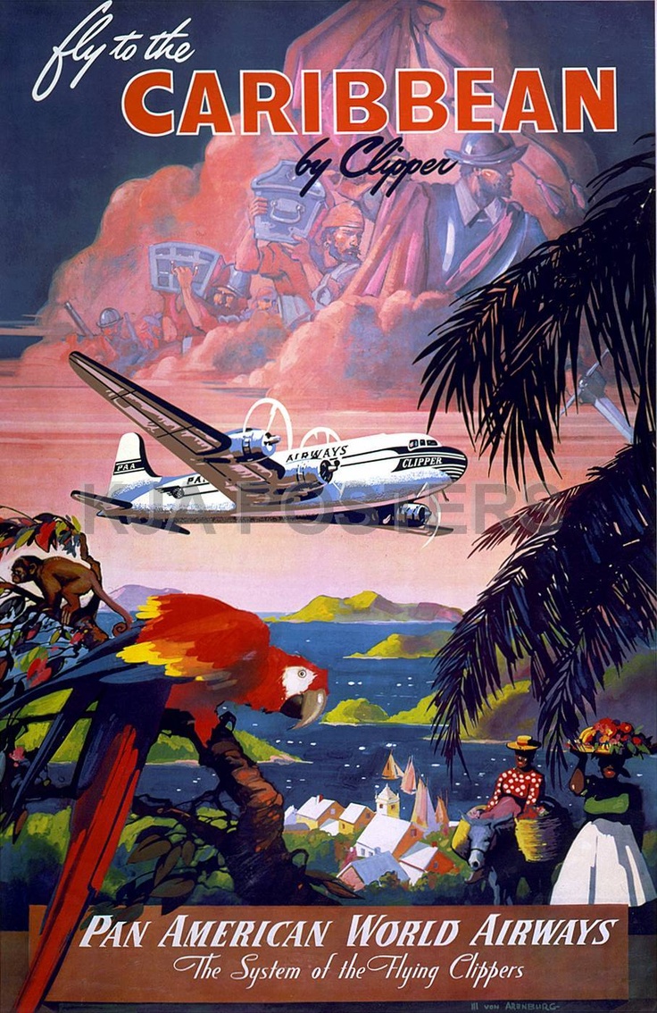 A famous place where Elizabethan infamous pirates dock and have some party! The travel poster was created by Pan American World Airways. A superb place to start your world tour adventure!