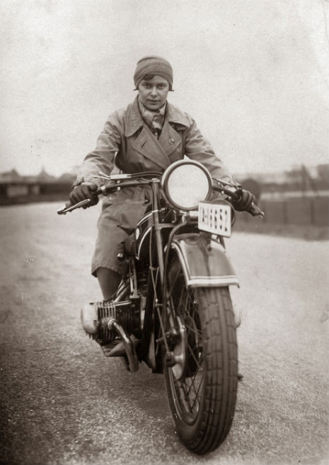 A woman on her BMW motorcycle, 1935