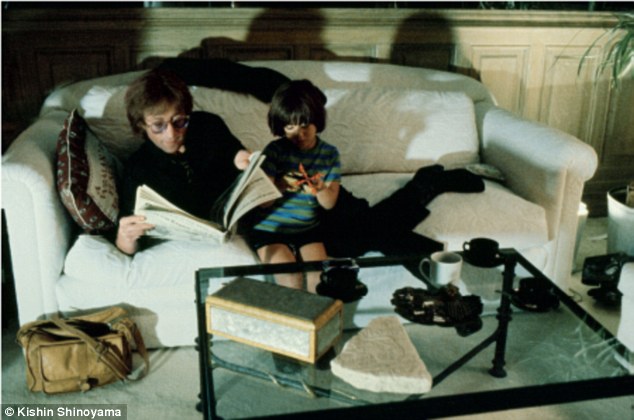 John relaxing with son Sean Lennon at their Dakota apartment