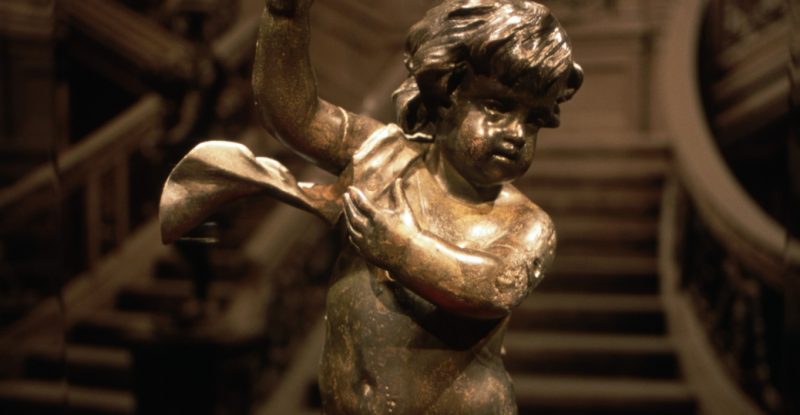 This cherub was recovered from the wreckage.
