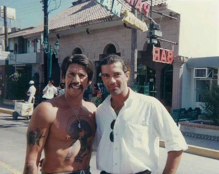 Danny Trejo and Antonio Banderas on the Set of Desperado