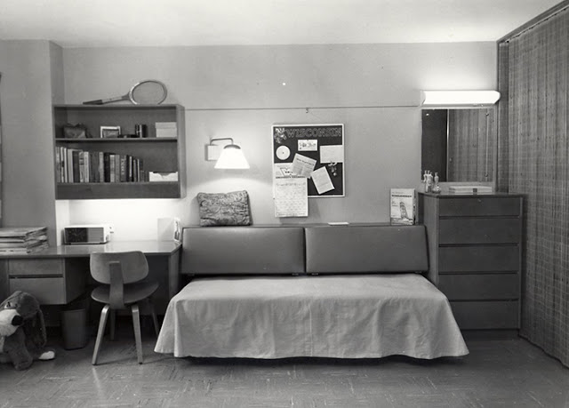 Student dormatory room, ca. 1960s.