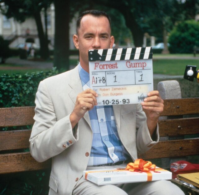 Tom Hanks on the set of 'Forrest Gump'