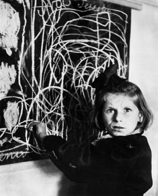 A girl who grew up in a concentration camp draws a picture of home while living in a residence for disturbed children, 1948 2