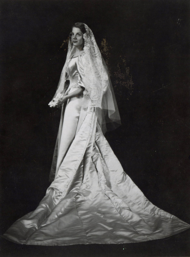 Sarah Seiler wears the wedding dress here, in a photo from her June 15, 1960,