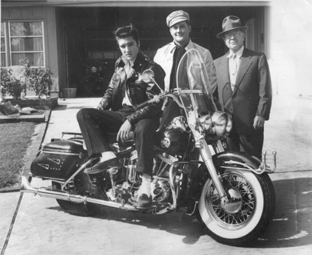 Elvis and his new Harley, 1956