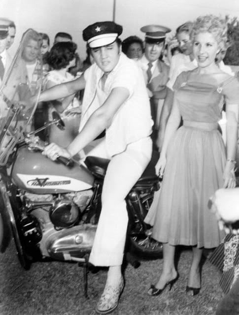Elvis on his Harley, 1956