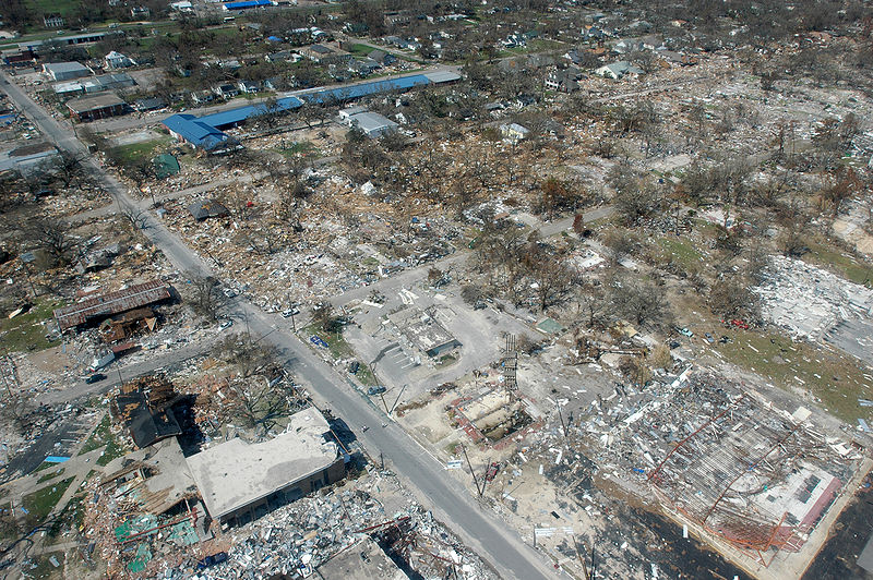 Damage to Long Beach, Mississippi following Hurricane Katrina. source