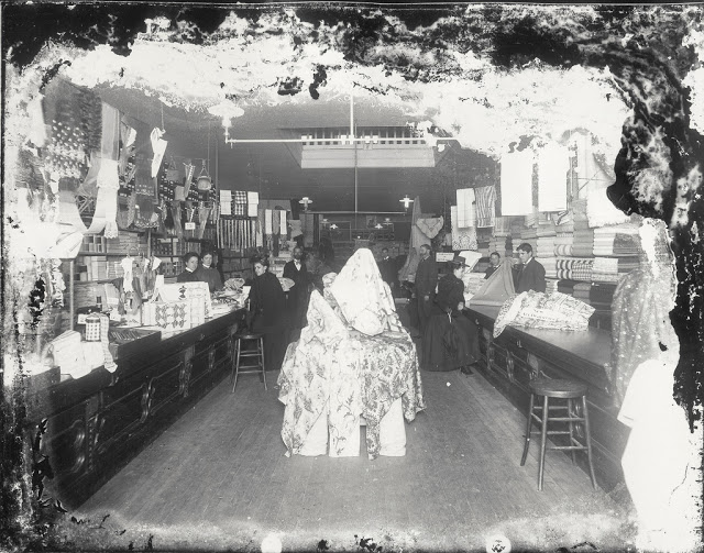 A Victorian dry goods store.