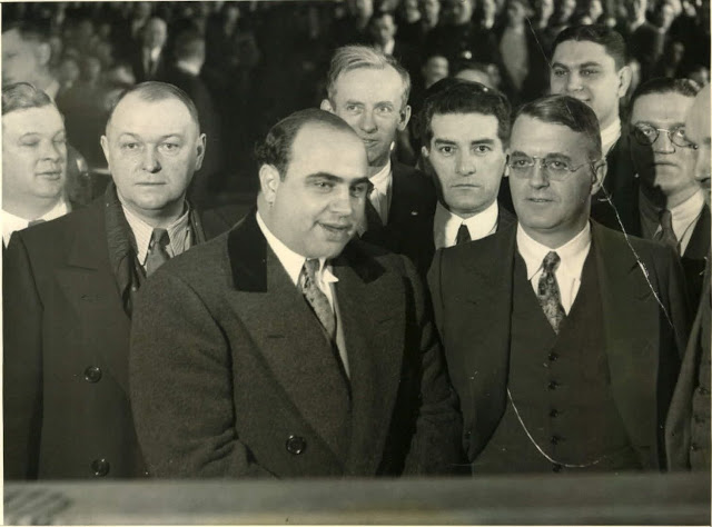 Al Capone on trial for income tax evasion and violating the Volstead Act, 1931