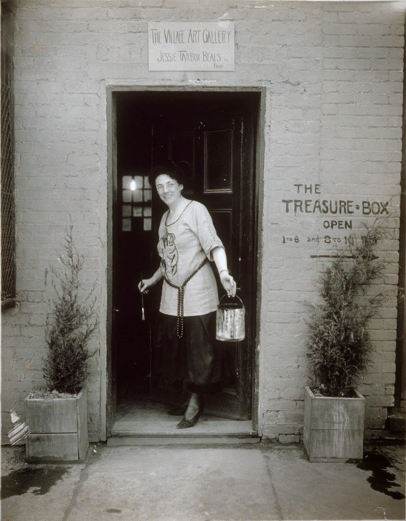 Beals standing in the gallery doorway, 1917.Photo credit: Schlesinger Library on the History of Women in America