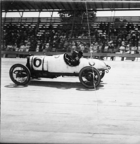 Car racing at the old wooden race track in north Omaha, 1915