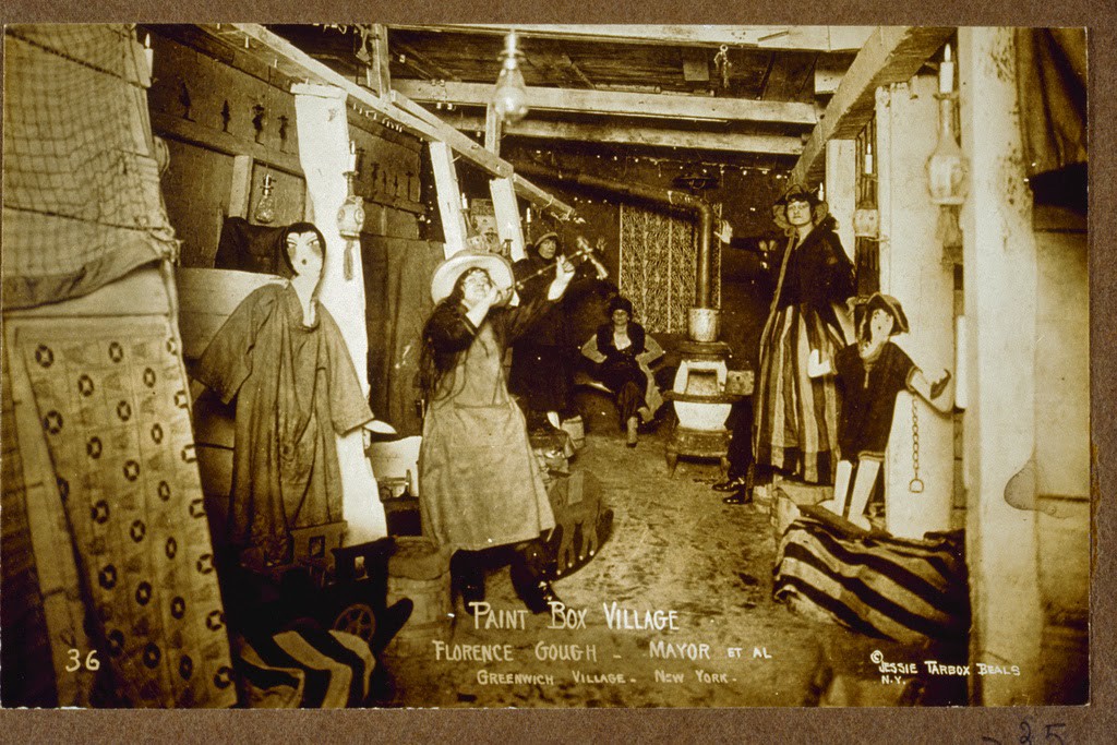 Florence Gough and friends and or patrons inside of her shop, The Paint Box, ca. 1912-1925. Photo credit: Schlesinger Library on the History of Women in America