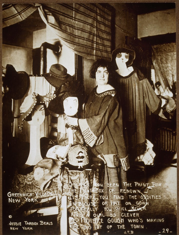 Gough standing inside of The Paint Box, ca. 1912-1920. Photo credit: Schlesinger Library on the History of Women in America