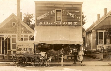 Grocery store storefront, ca. 1890s